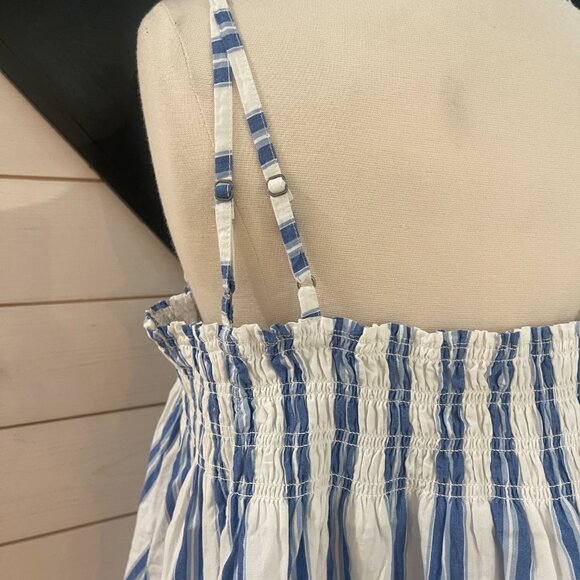 013 Free People Pajama Party Tunic Top Nwot Blue Ivory Combo Size XS - Picture 10 of 13